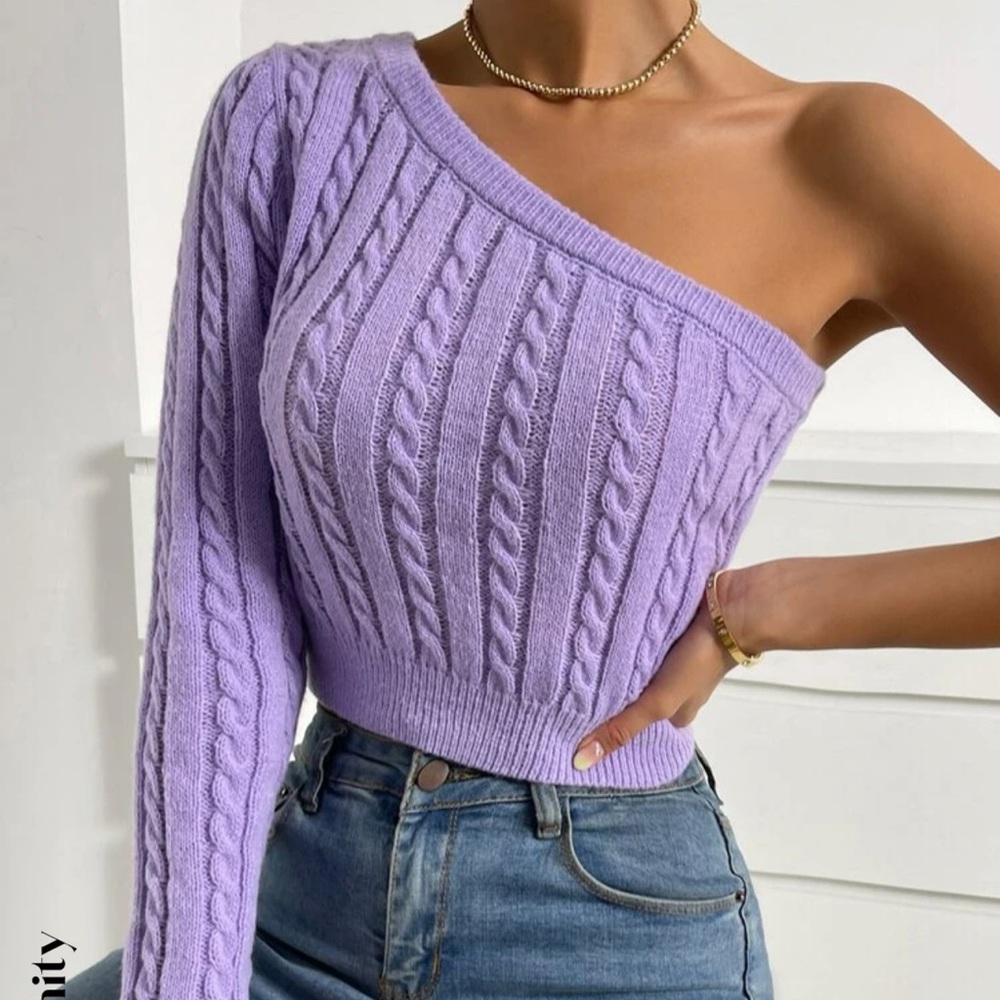 SHEIN purple one sleeve top